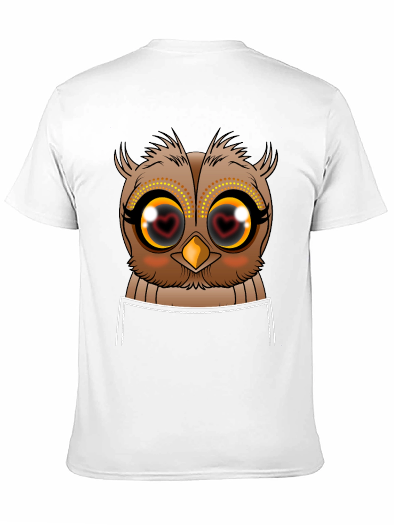 Owl Heart Eyes Graphic Tee - Black Cotton T-Shirt
