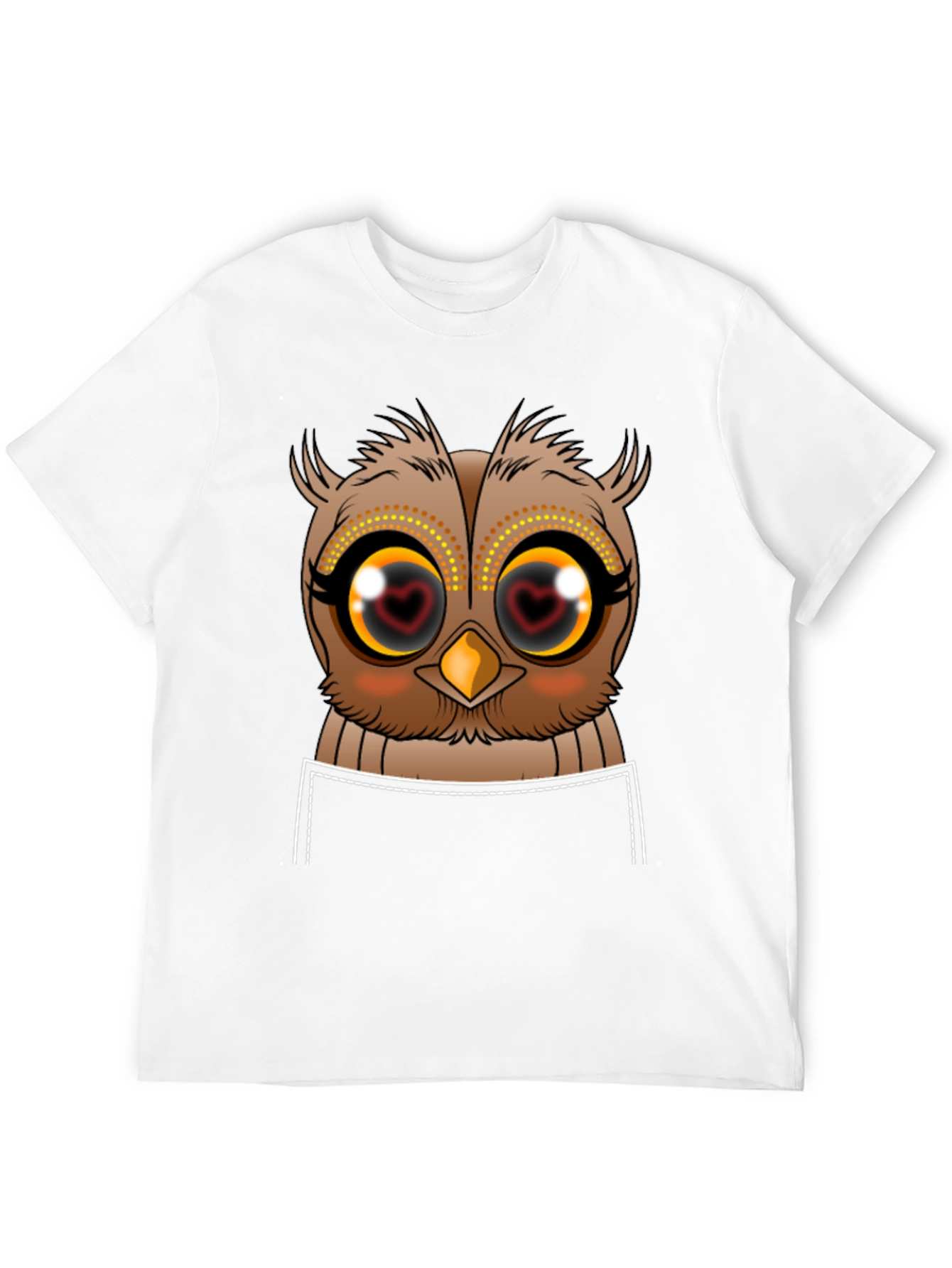 Owl Heart Eyes Graphic Tee - Black Cotton T-Shirt