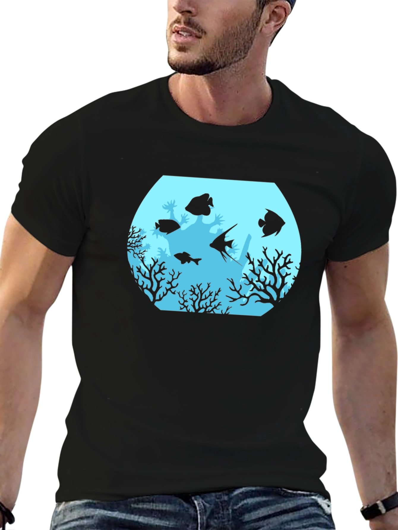 Aquarium Graphic Black T-Shirt