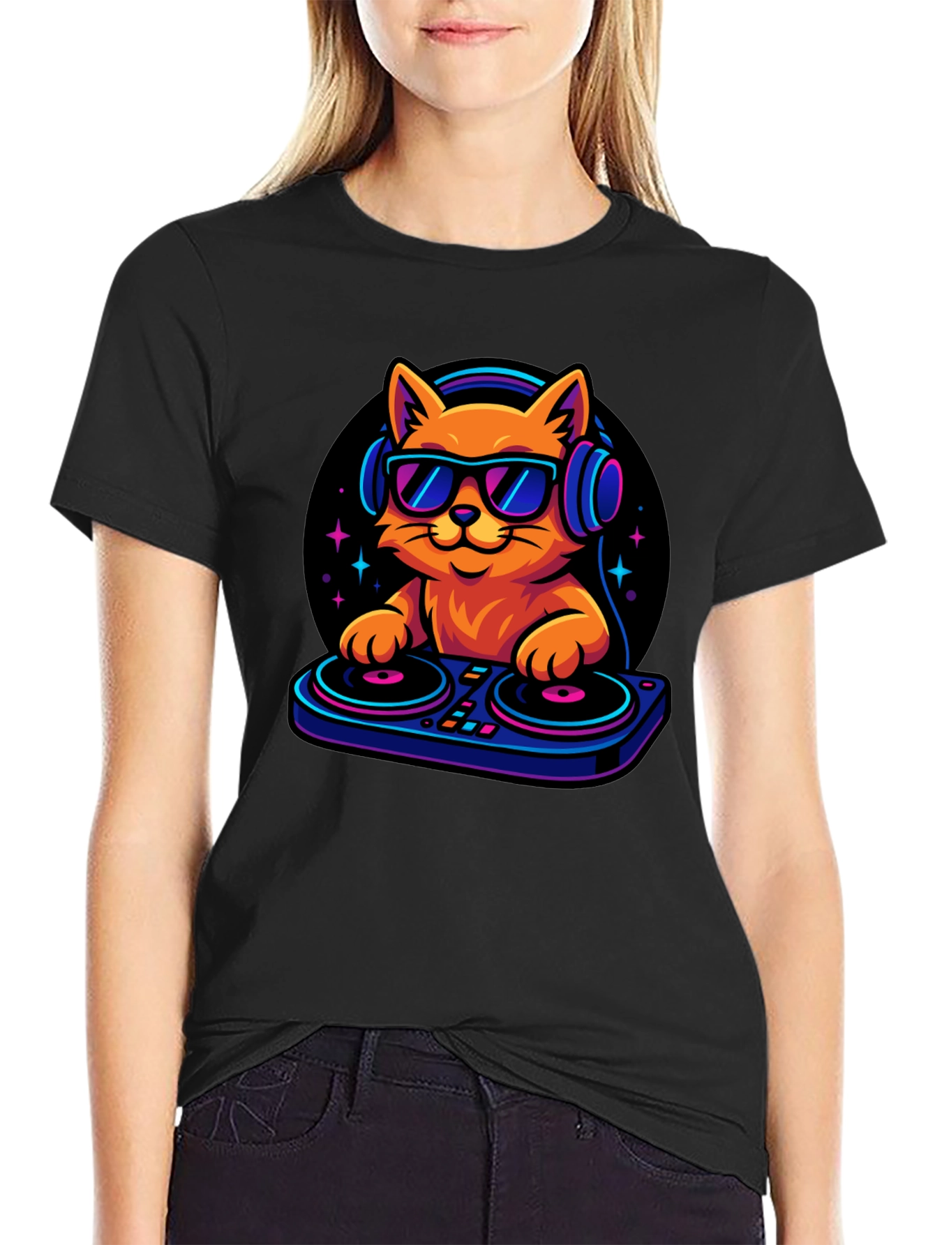 DJ Cat T-Shirt - Cool Cat with Headphones!