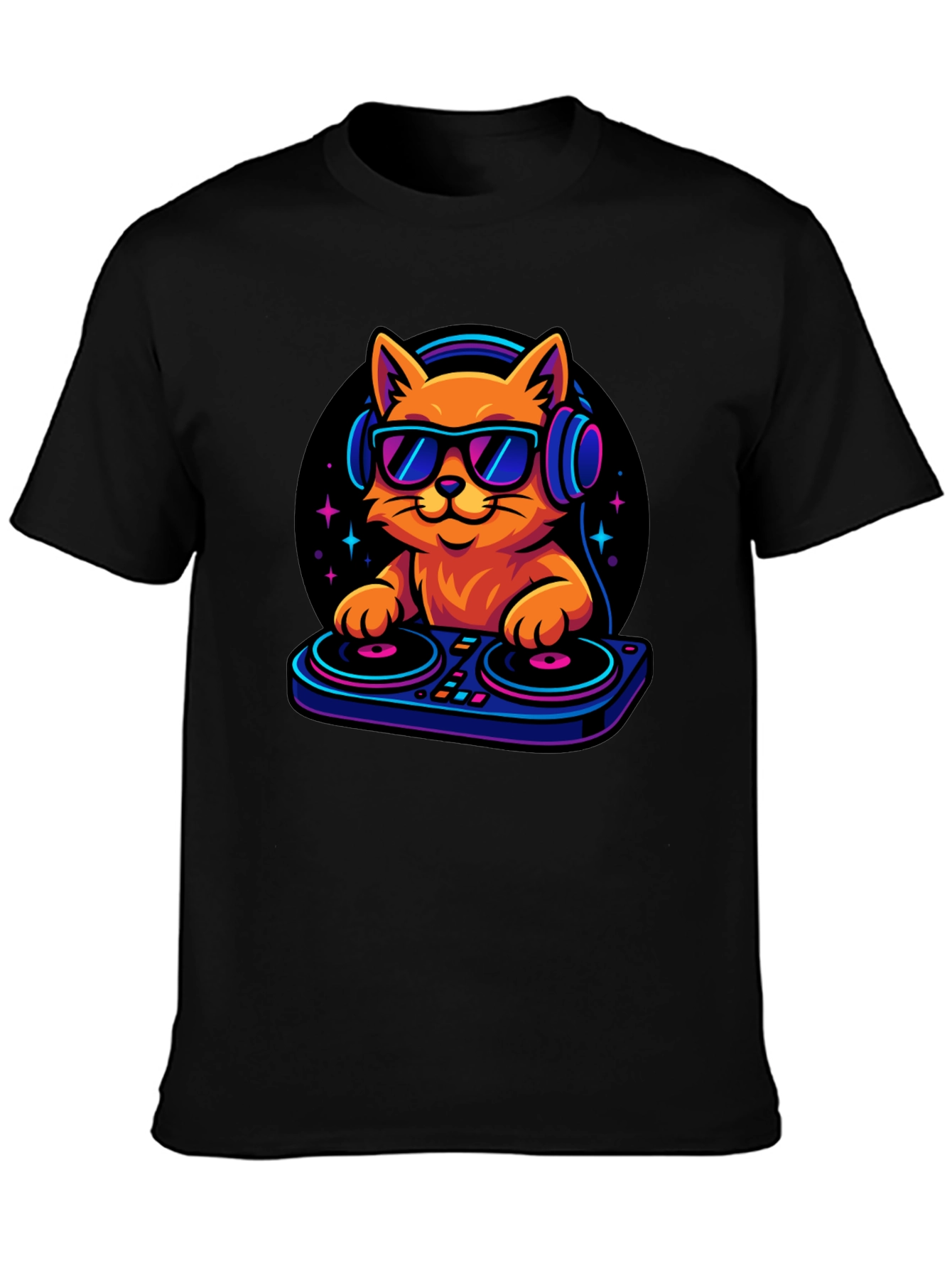 DJ Cat T-Shirt - Cool Cat with Headphones!