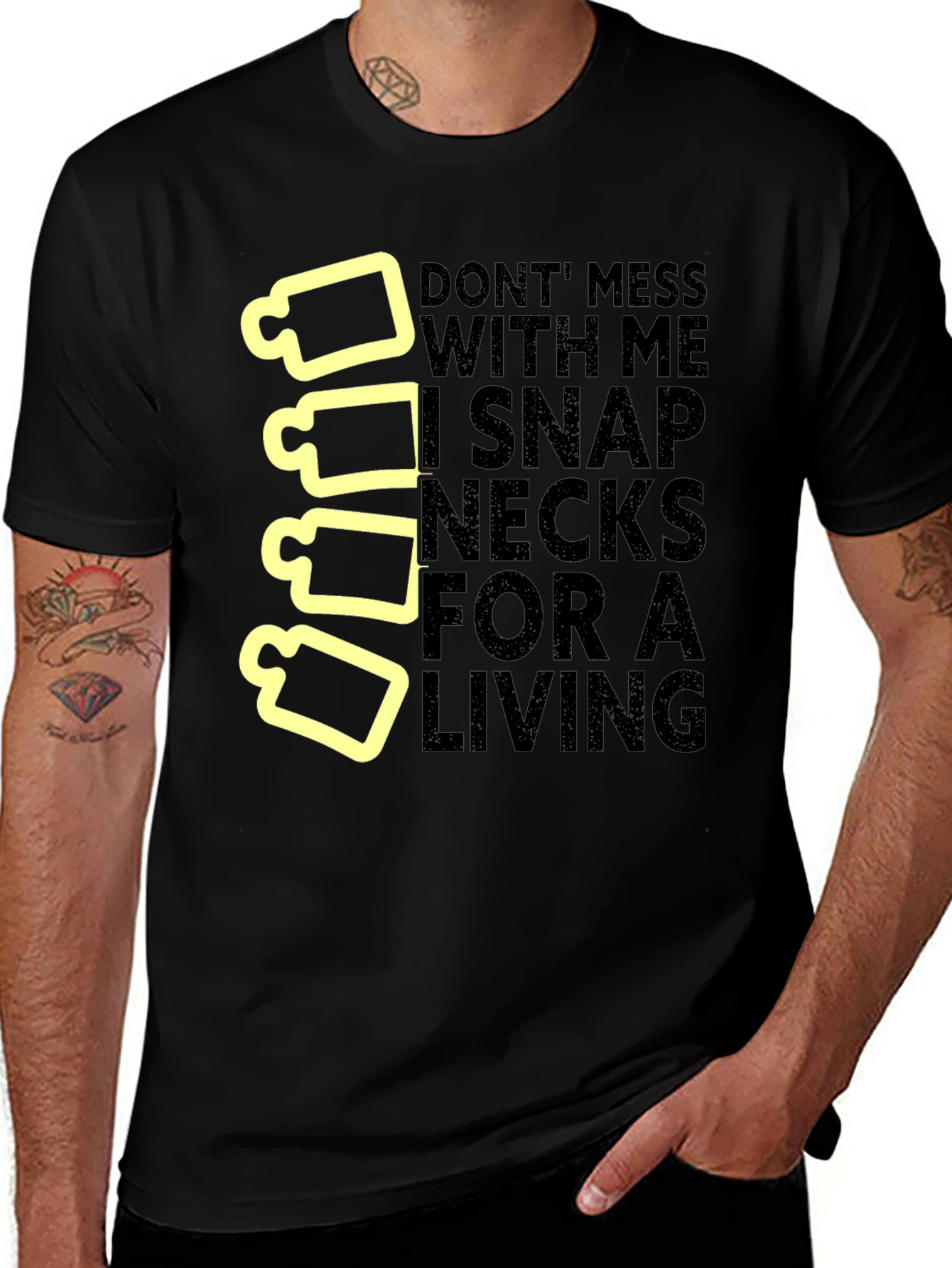 Snap Necks T-Shirt: Chiropractor Humor Tee