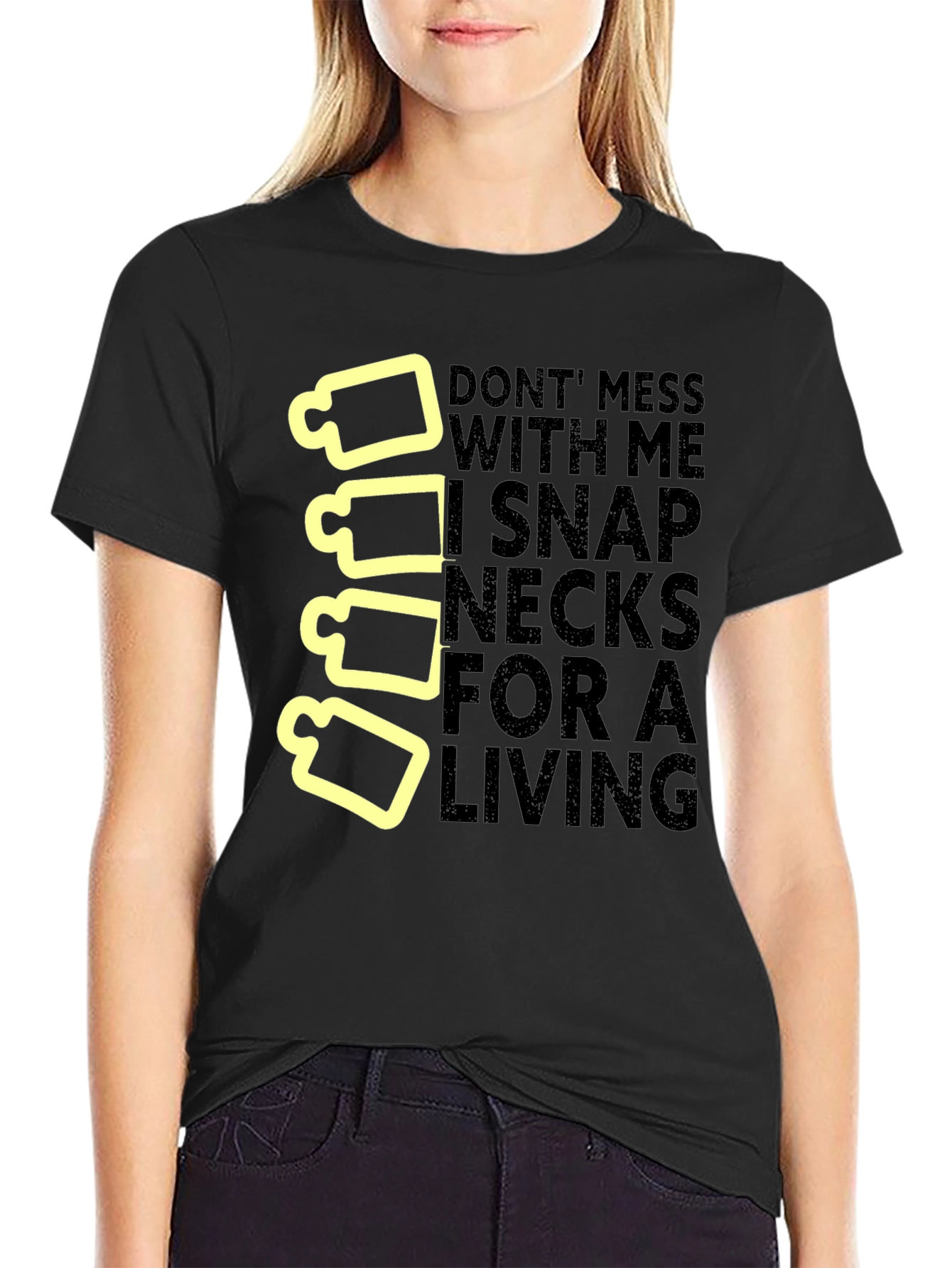 Snap Necks T-Shirt: Chiropractor Humor Tee