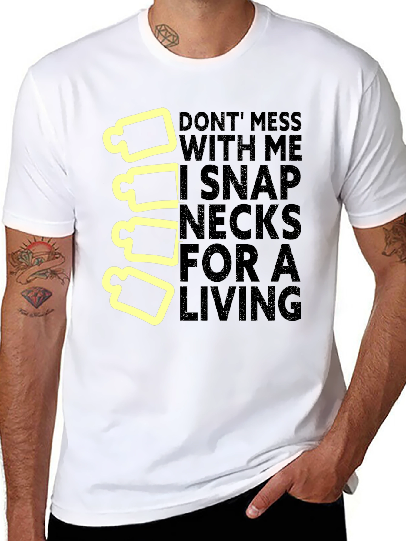 Snap Necks T-Shirt: Chiropractor Humor Tee