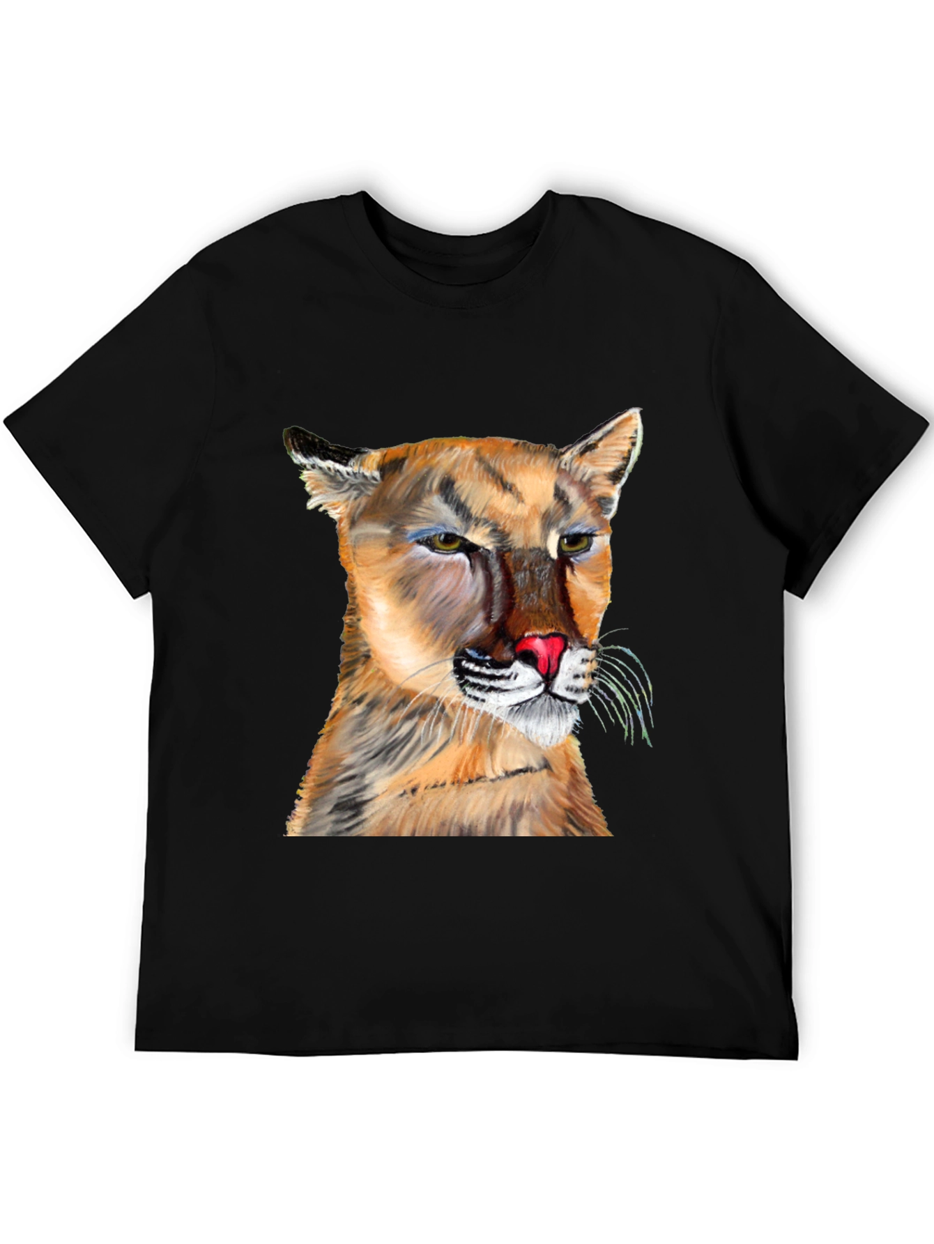 Cougar Graphic Tee - Black Crew Neck