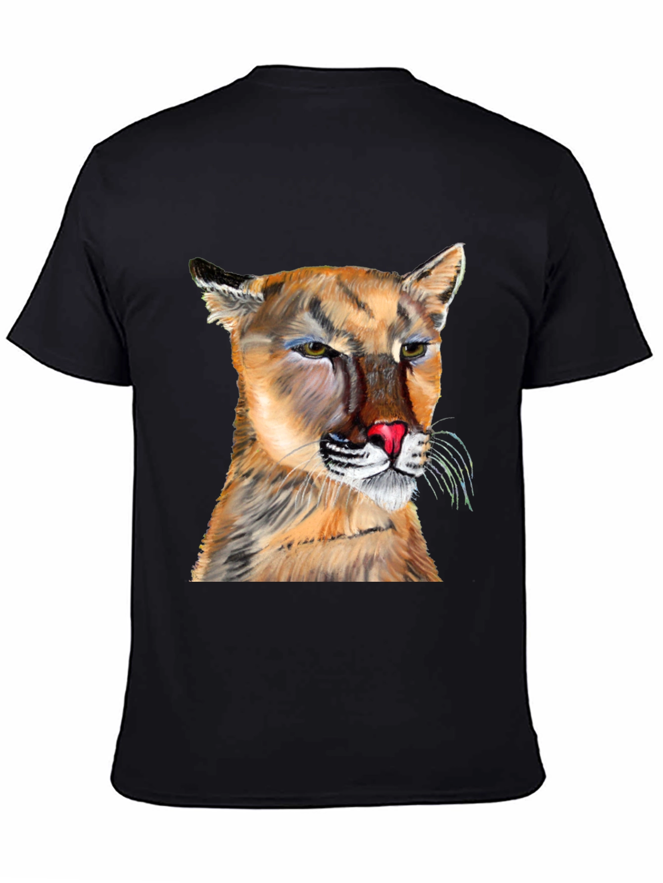 Cougar Graphic Tee - Black Crew Neck