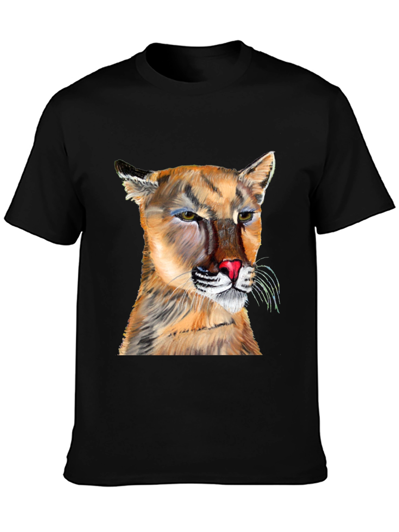 Cougar Graphic Tee - Black Crew Neck