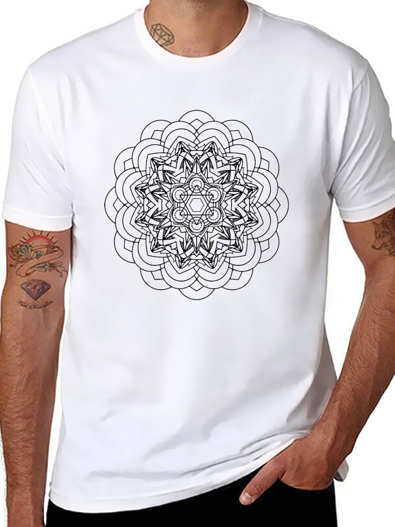 Black Mandala Graphic T-Shirt