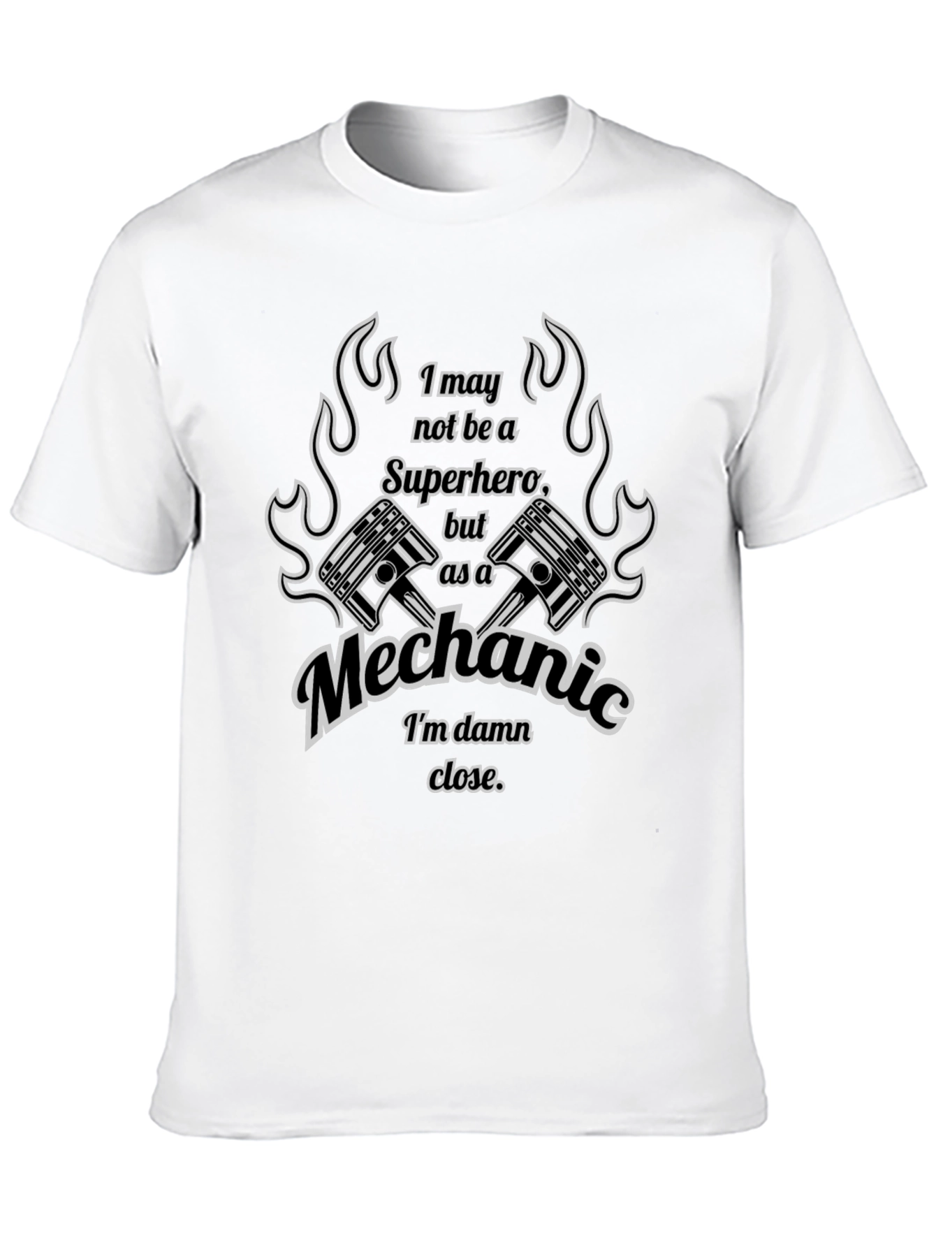 Mechanic Superhero Graphic T-Shirt - Black