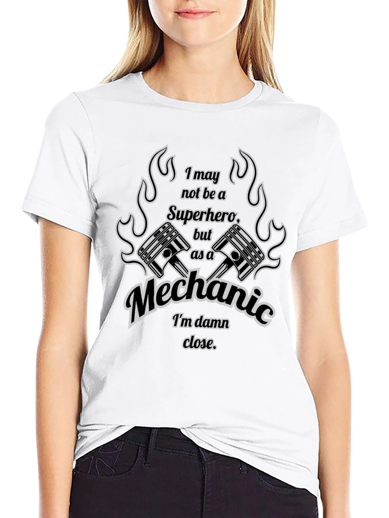 Mechanic Superhero Graphic T-Shirt - Black
