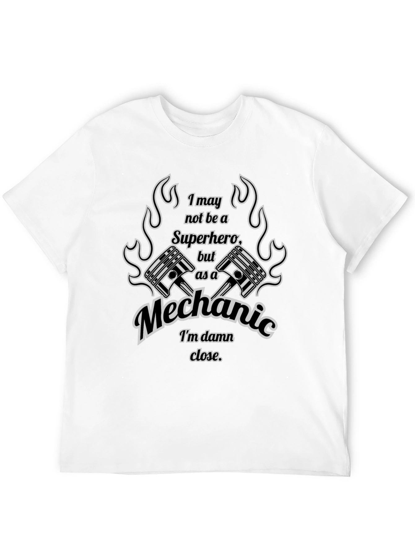 Mechanic Superhero Graphic T-Shirt - Black