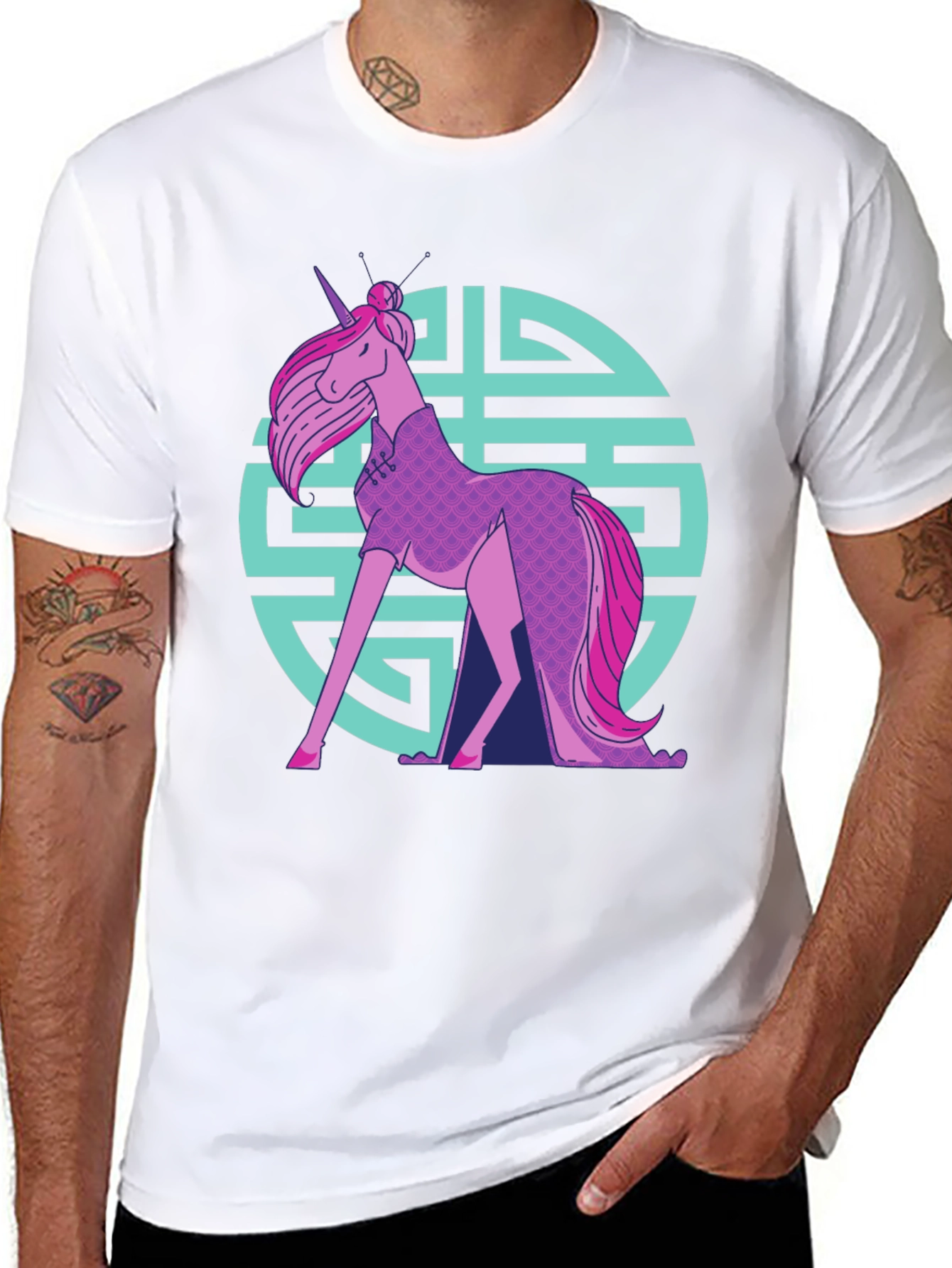 Unicorn Chinese Dress T-Shirt