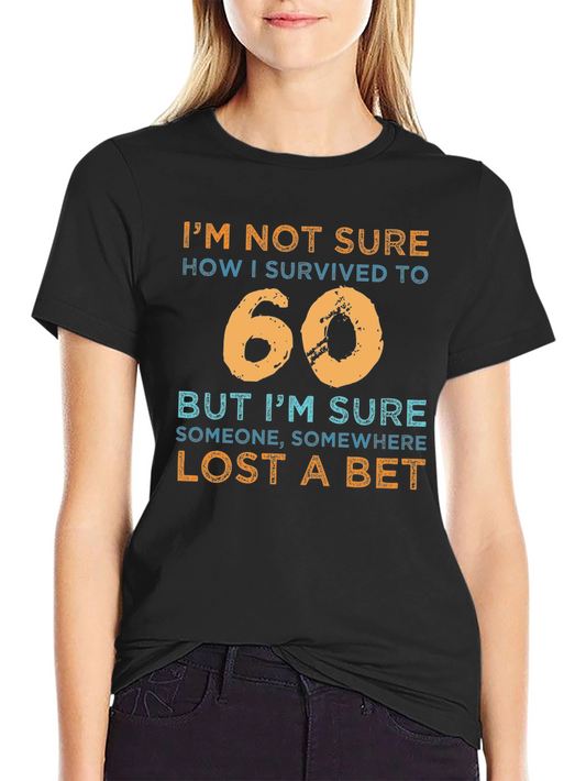 Funny 60th Birthday T-Shirt - Im Not Sure How I Survived!