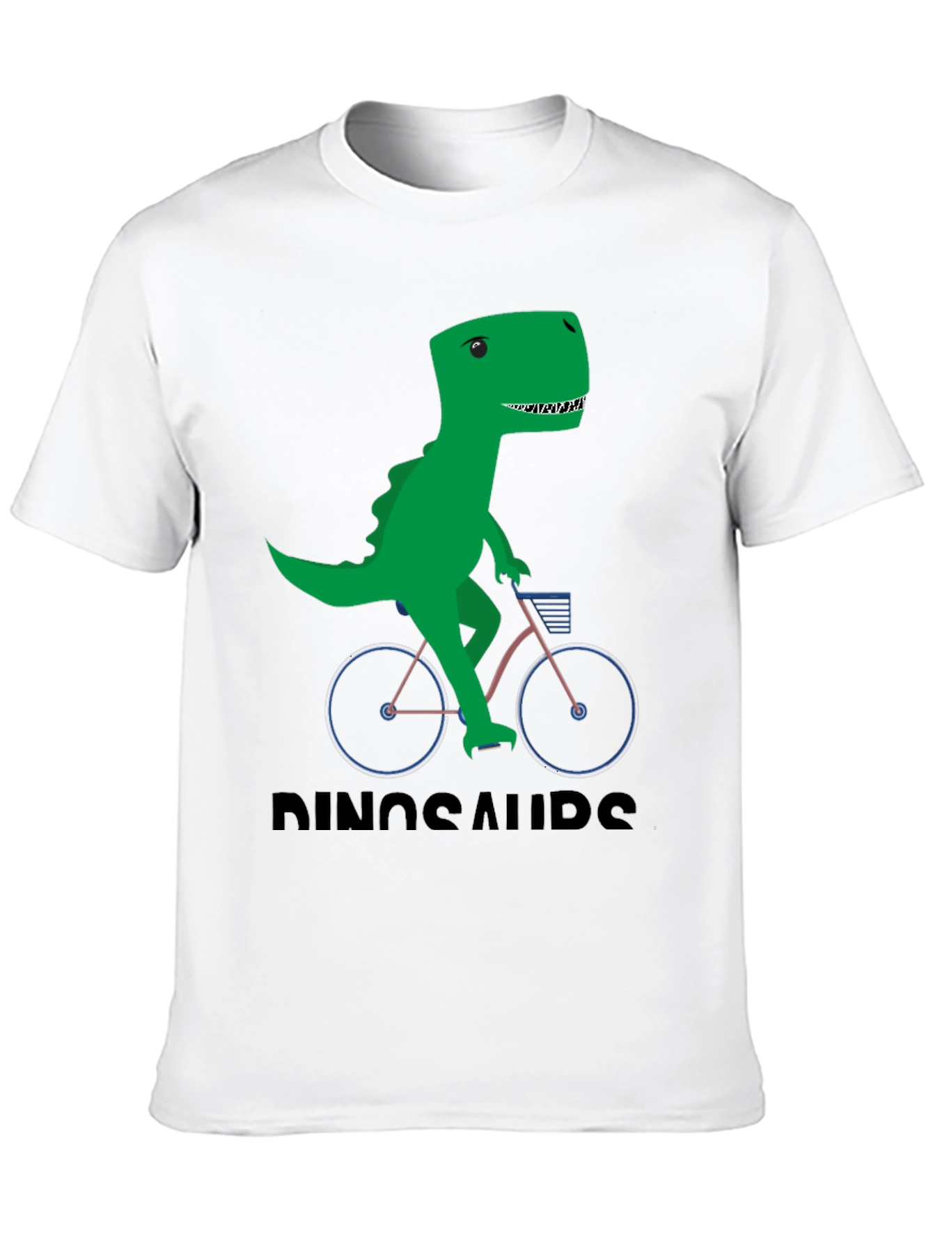 Dinosaur Riding Bike Graphic T-Shirt
