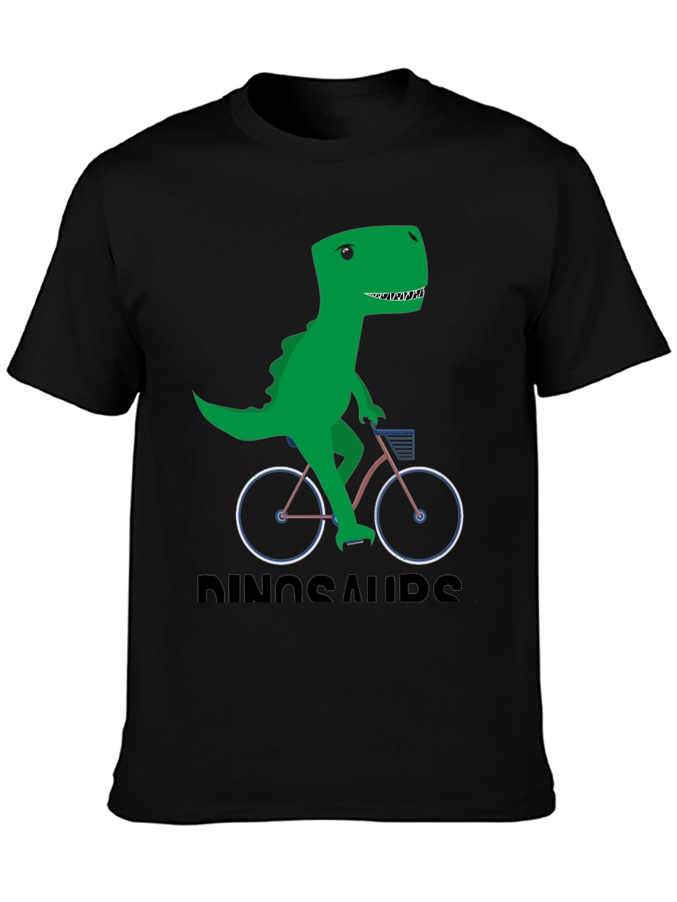 Dinosaur Riding Bike Graphic T-Shirt