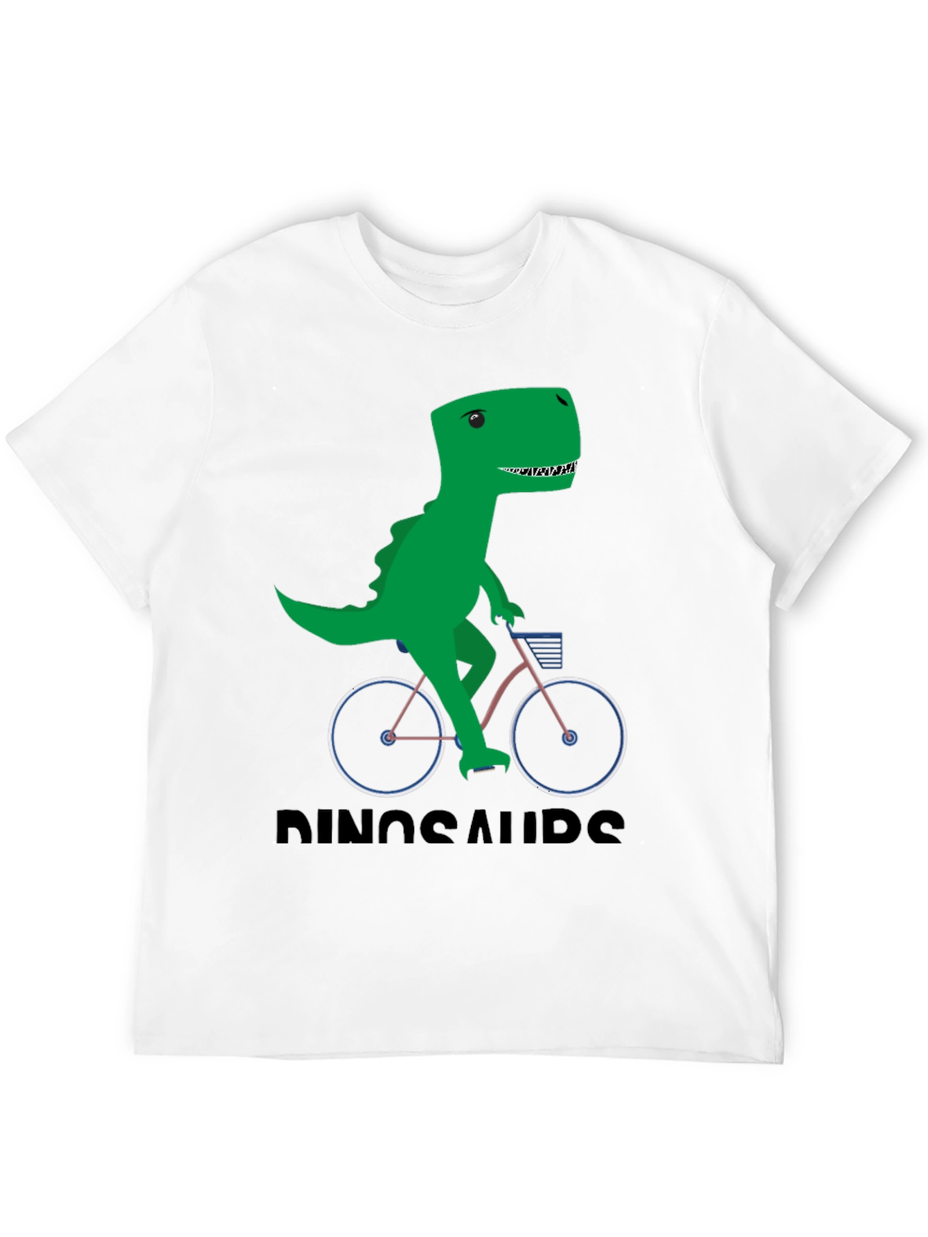 Dinosaur Riding Bike Graphic T-Shirt