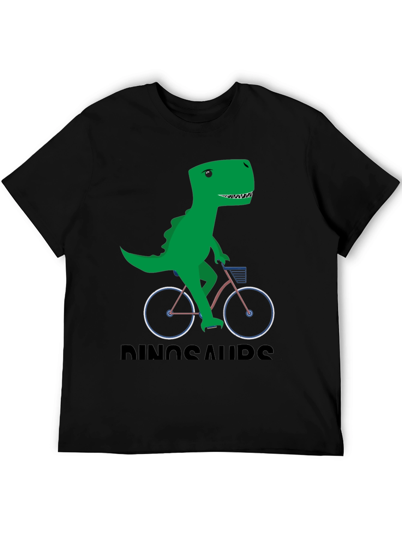 Dinosaur Riding Bike Graphic T-Shirt