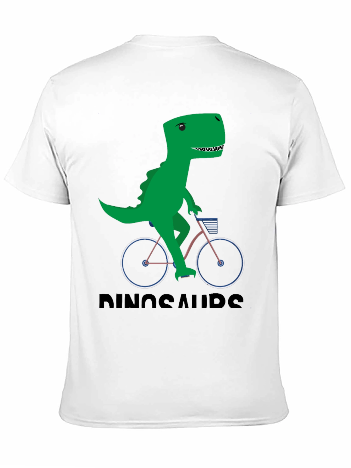 Dinosaur Riding Bike Graphic T-Shirt