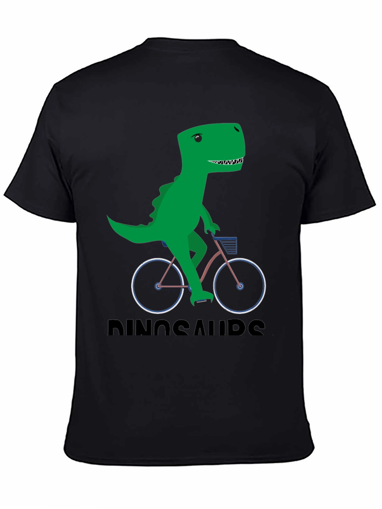 Dinosaur Riding Bike Graphic T-Shirt