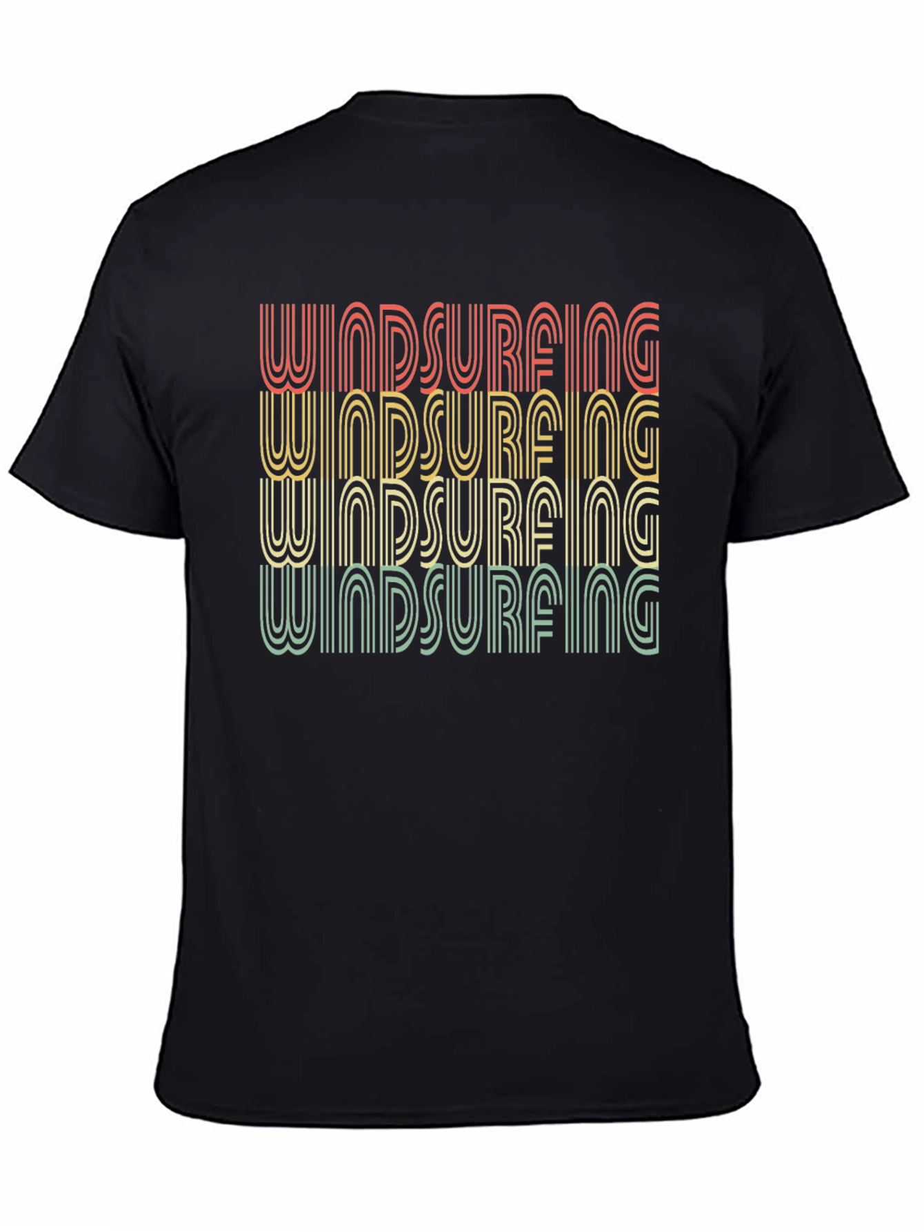 Retro Windsurfing T-Shirt - Black