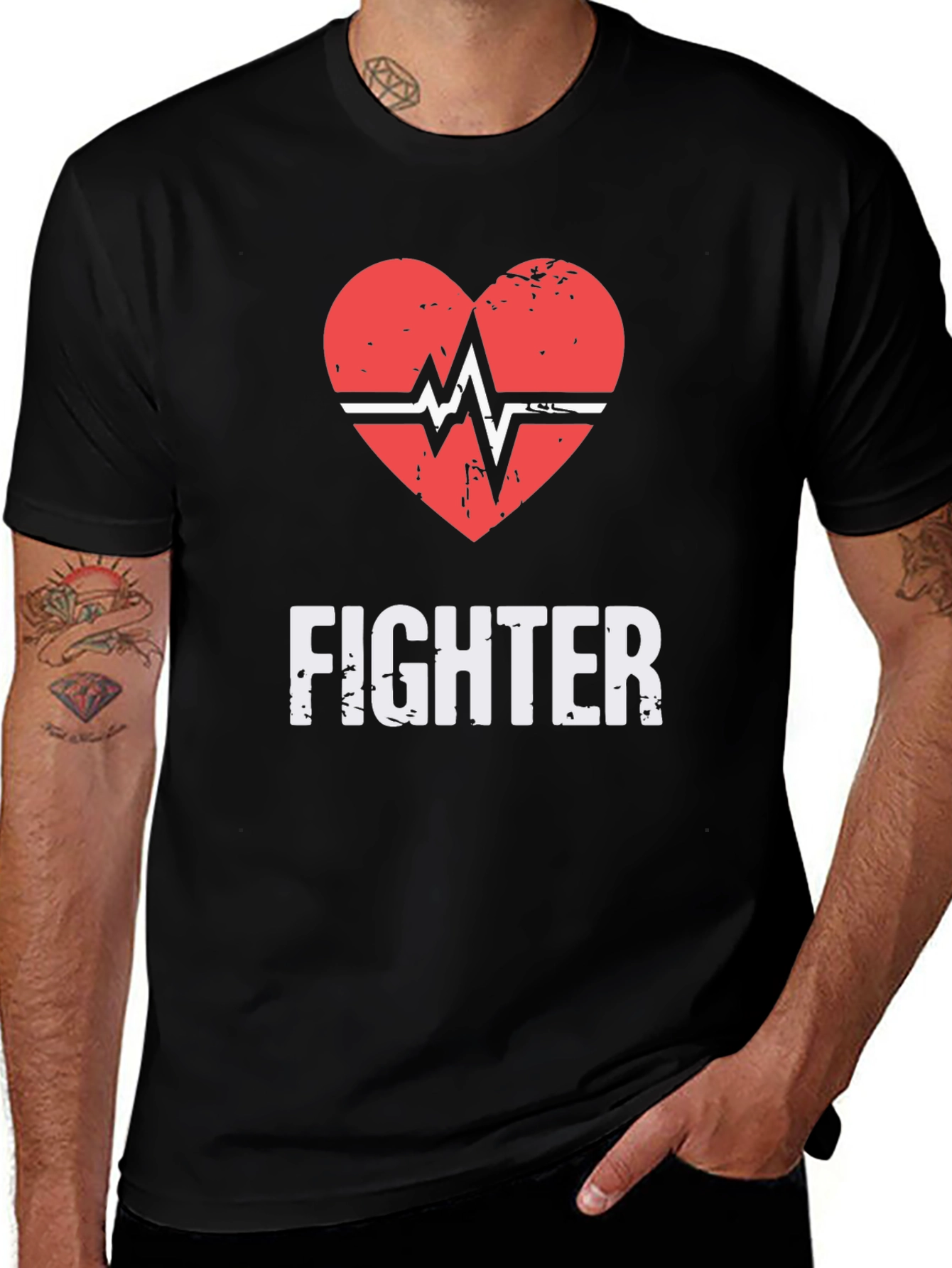 Fighter Heartbeat Graphic T-Shirt
