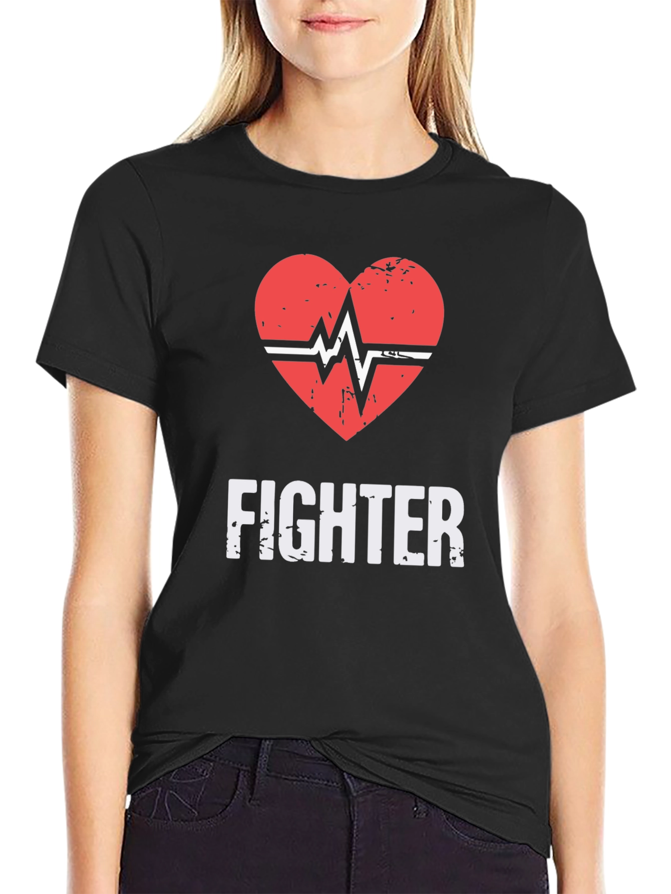 Fighter Heartbeat Graphic T-Shirt