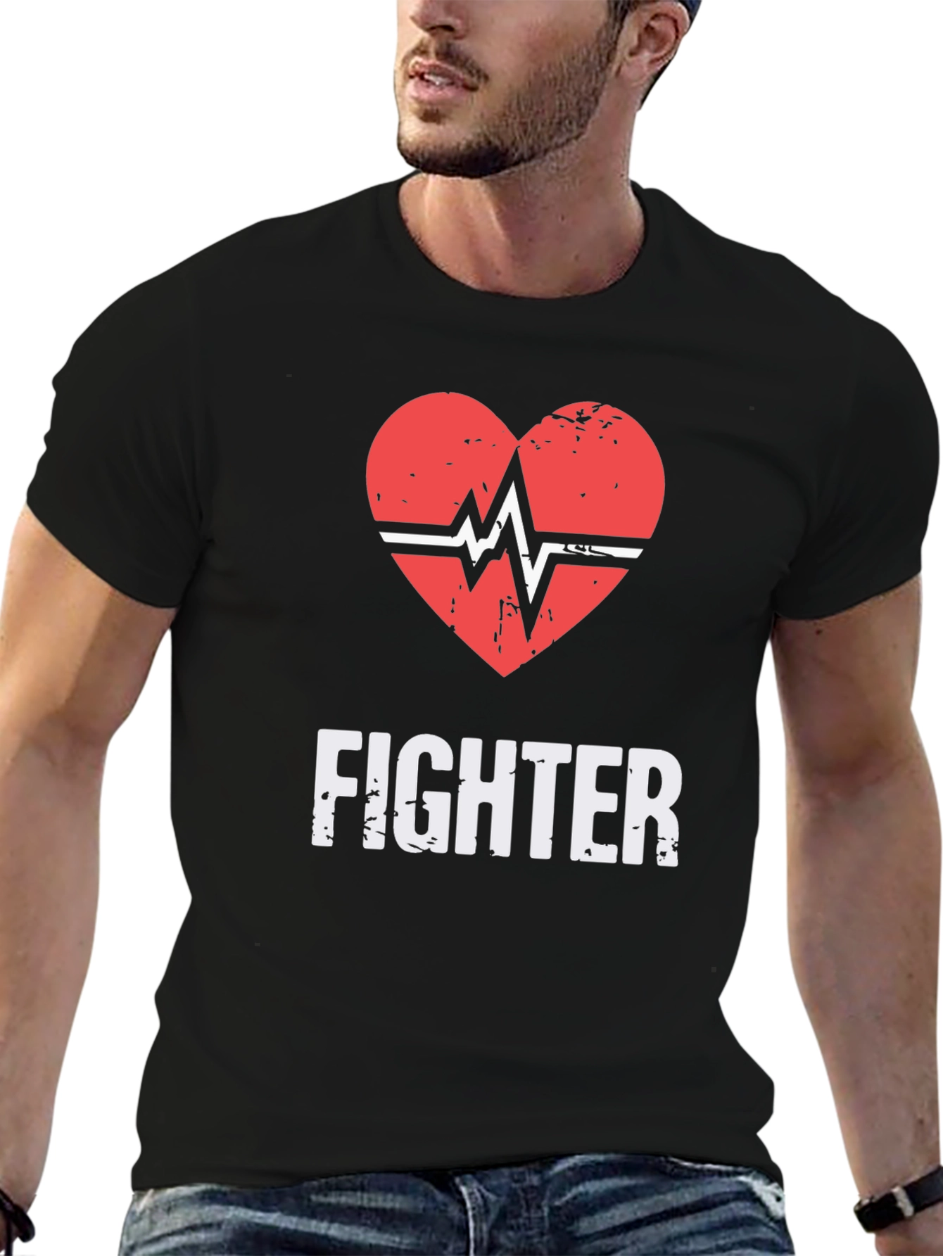 Fighter Heartbeat Graphic T-Shirt