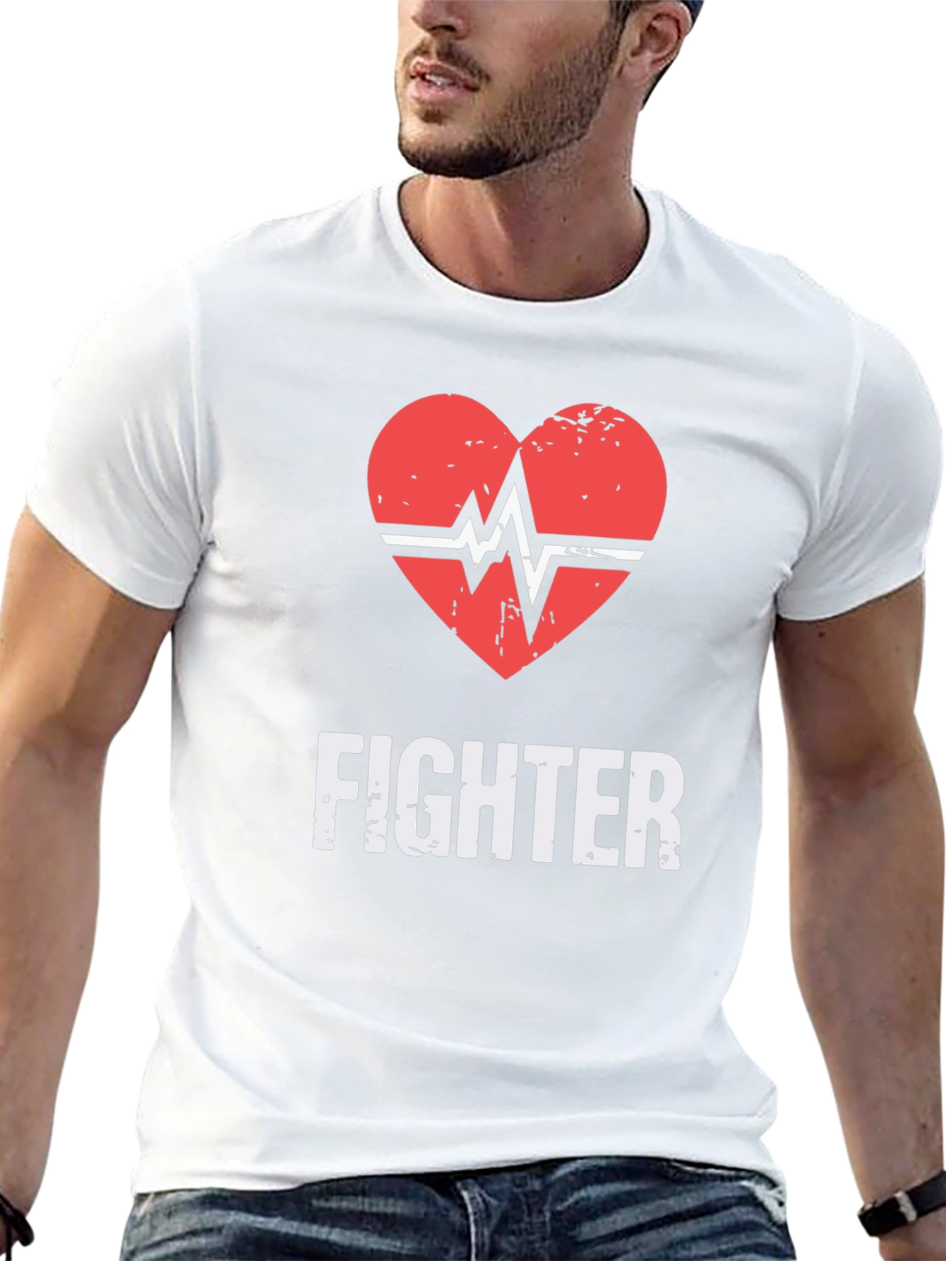 Fighter Heartbeat Graphic T-Shirt