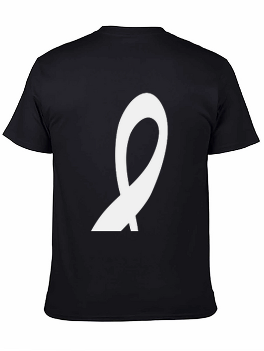 Mens Black T-Shirt with Abstract White Graphic