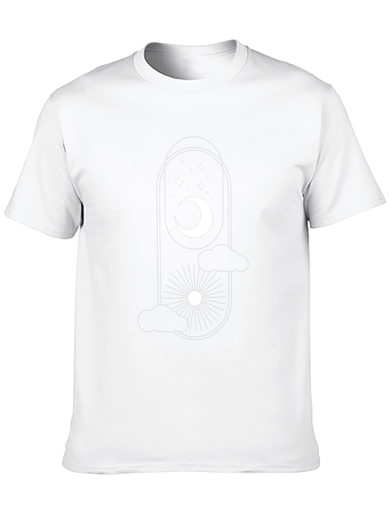 Celestial Dreams Black T-Shirt: Moon Stars & Sun Design