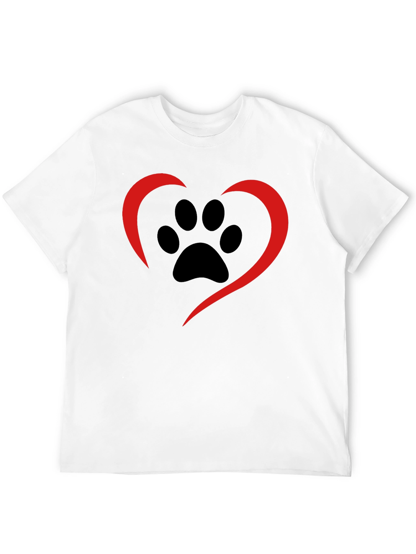 Paw Print Heart Tee - Black Casual Shirt