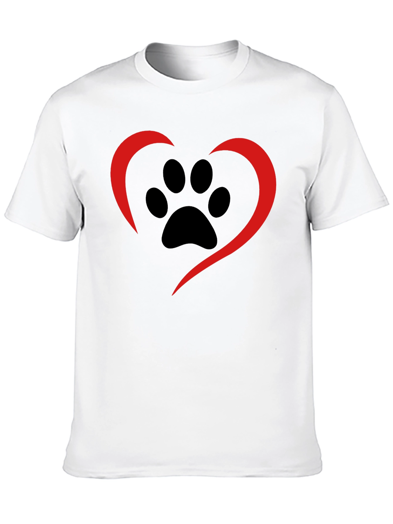 Paw Print Heart Tee - Black Casual Shirt