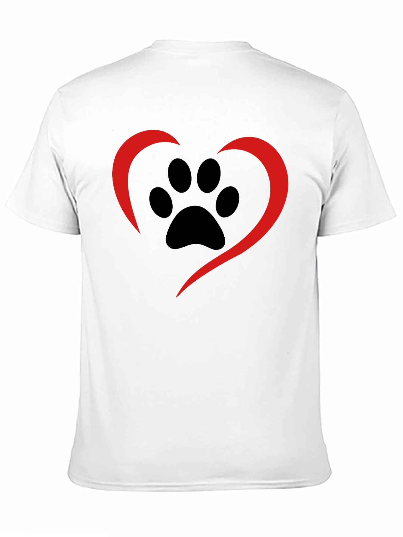 Paw Print Heart Tee - Black Casual Shirt