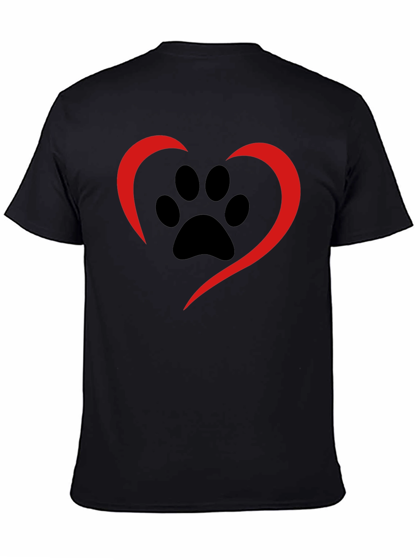 Paw Print Heart Tee - Black Casual Shirt