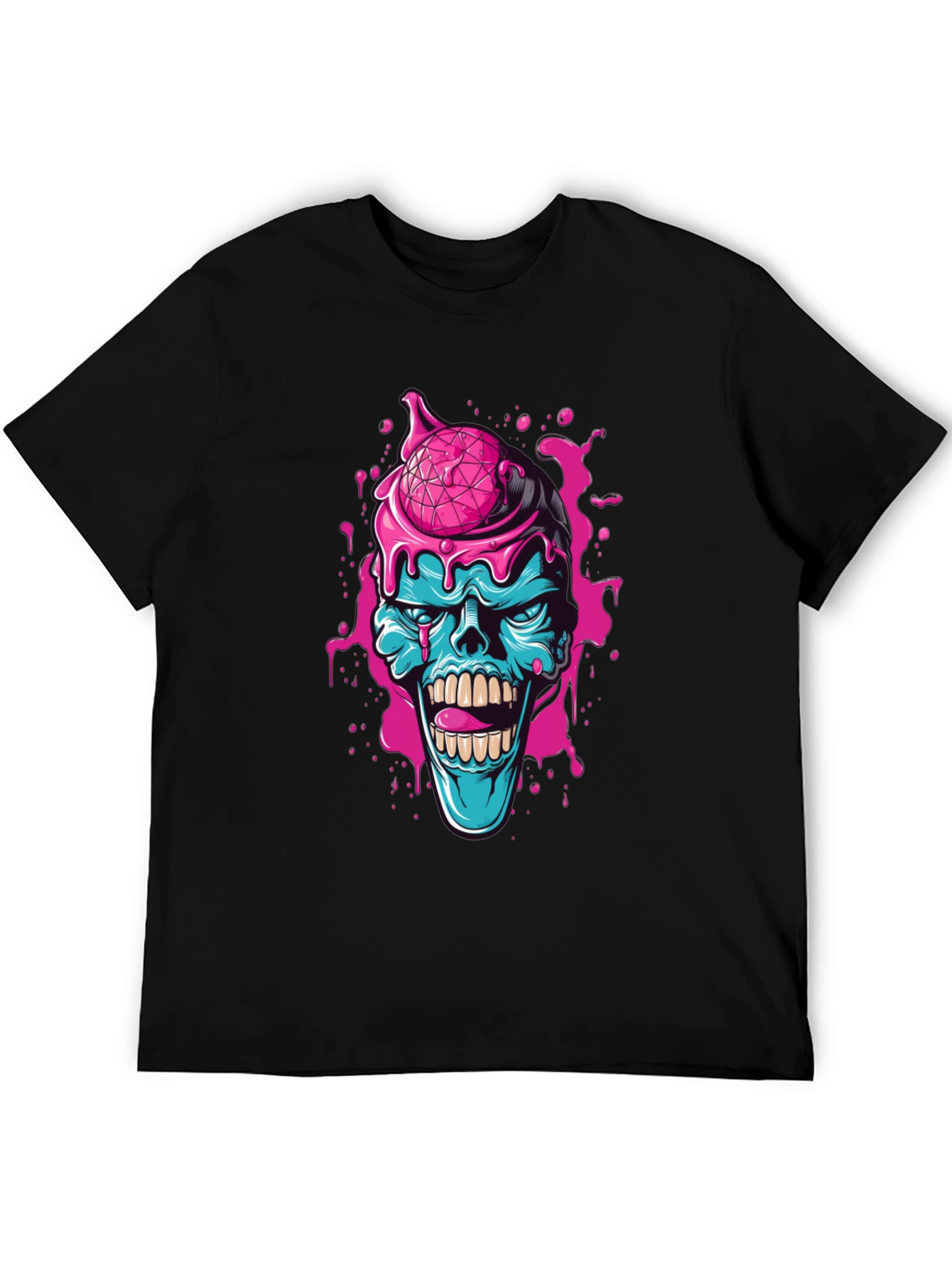 Zombie Ice Cream Skull Graphic Tee