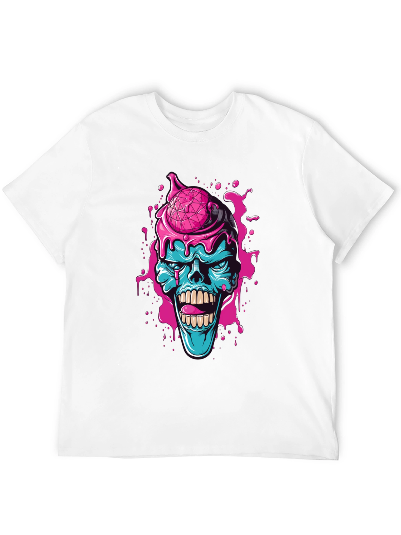 Zombie Ice Cream Skull Graphic Tee
