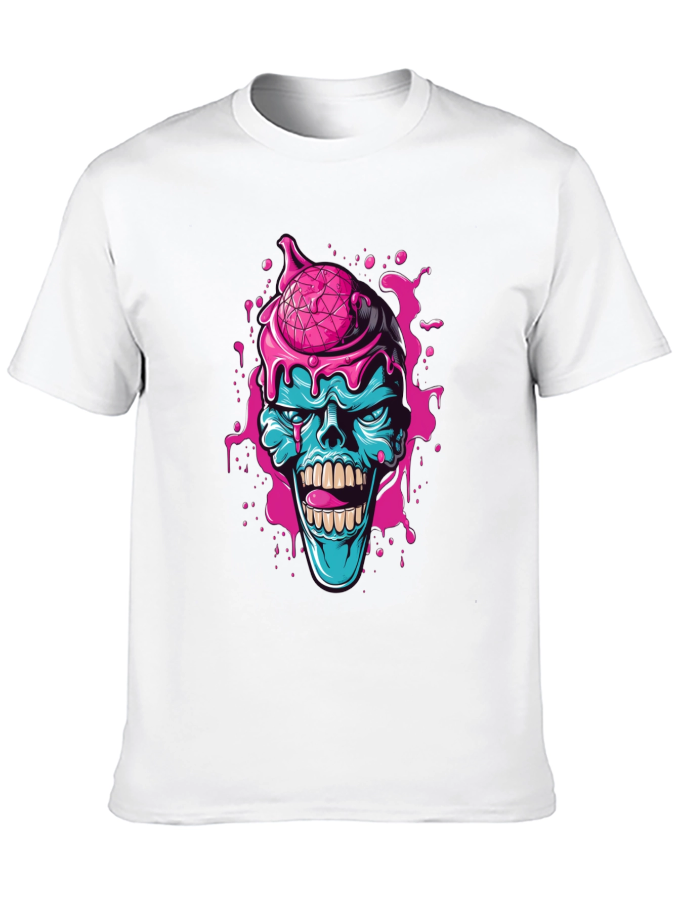 Zombie Ice Cream Skull Graphic Tee