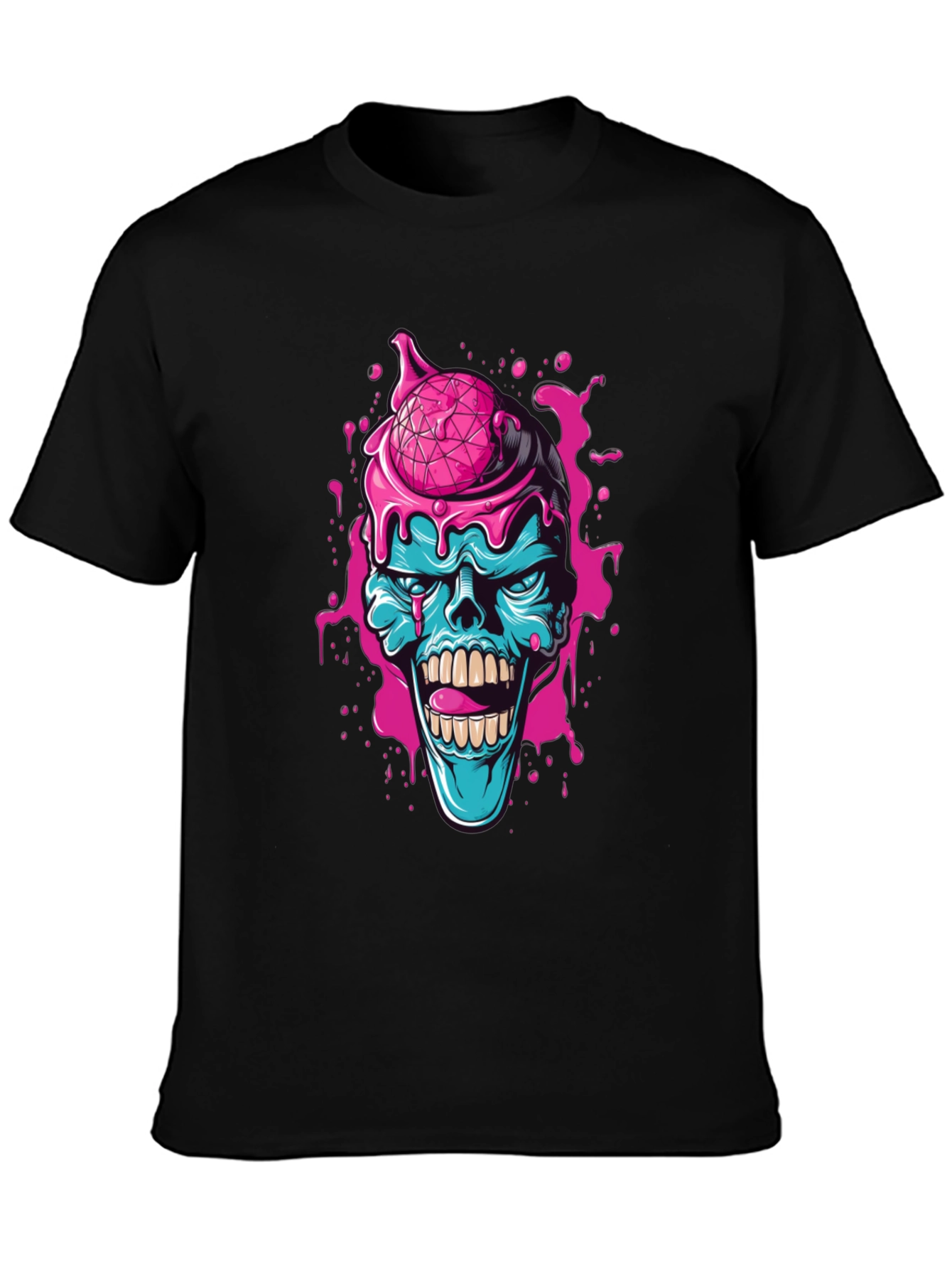 Zombie Ice Cream Skull Graphic Tee