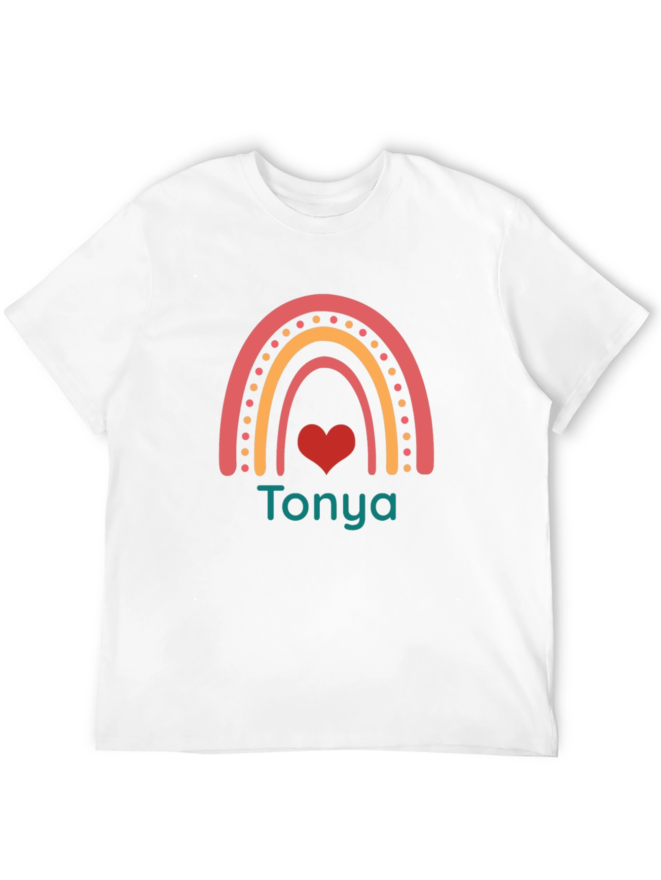 Personalized Rainbow Heart T-Shirt - Tonya