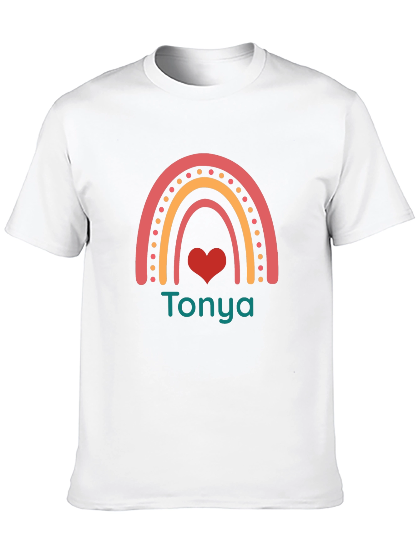 Personalized Rainbow Heart T-Shirt - Tonya
