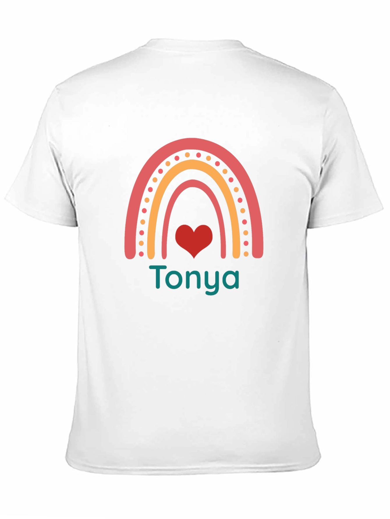 Personalized Rainbow Heart T-Shirt - Tonya