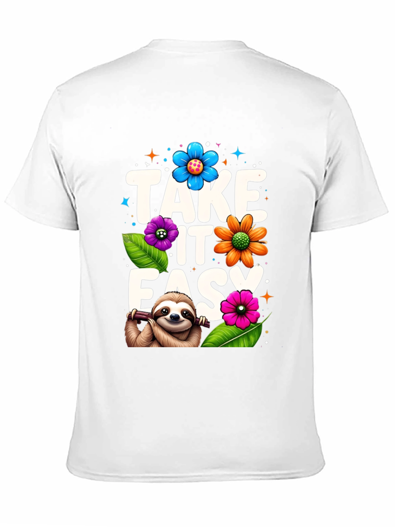 Relaxed Sloth Graphic Tee - Take It Easy