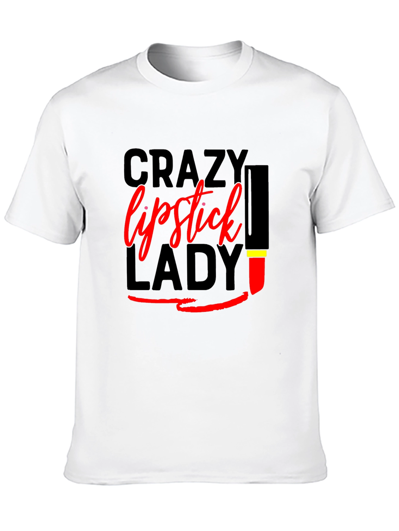 Crazy Lipstick Lady Black T-Shirt