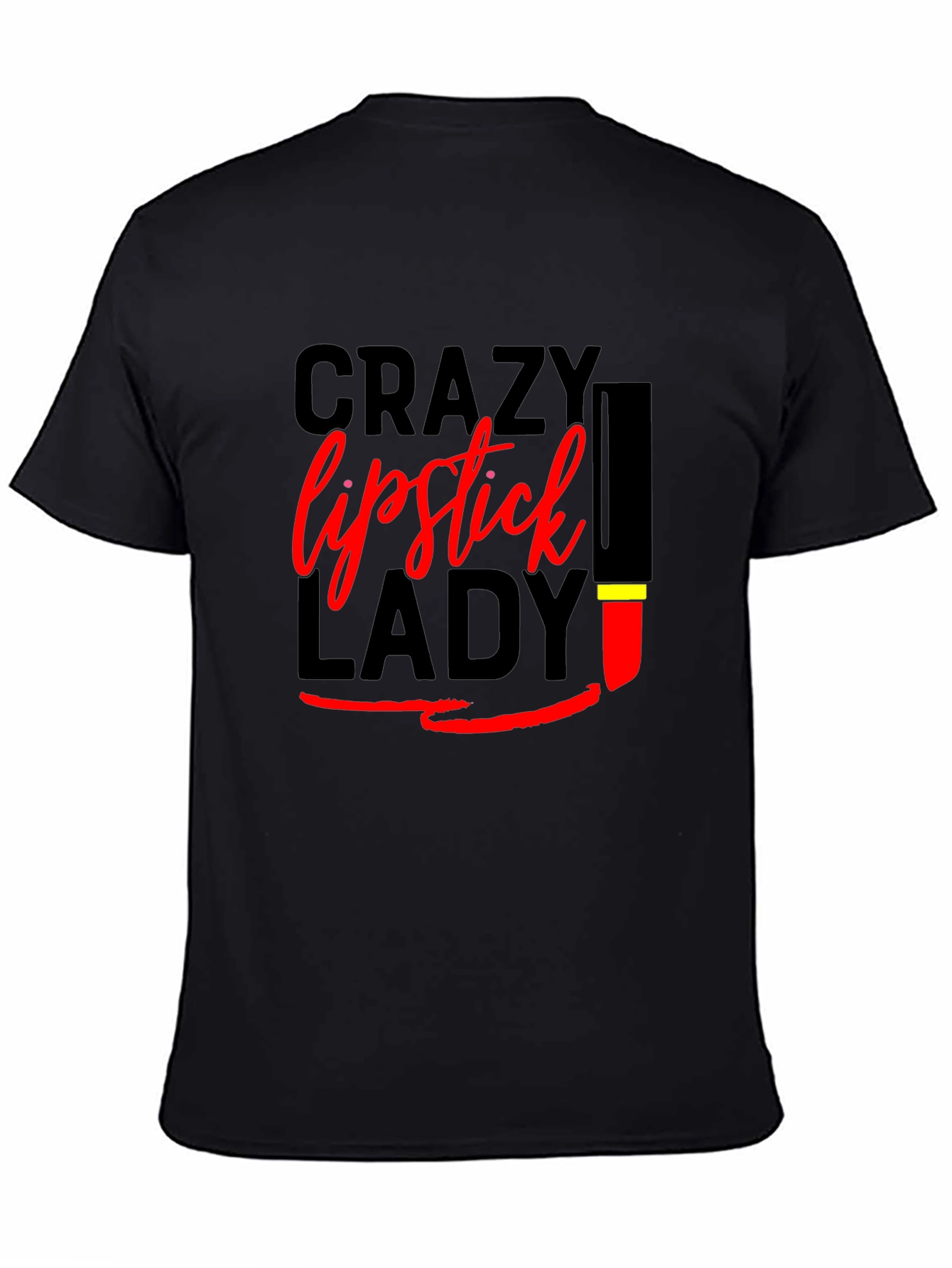 Crazy Lipstick Lady Black T-Shirt