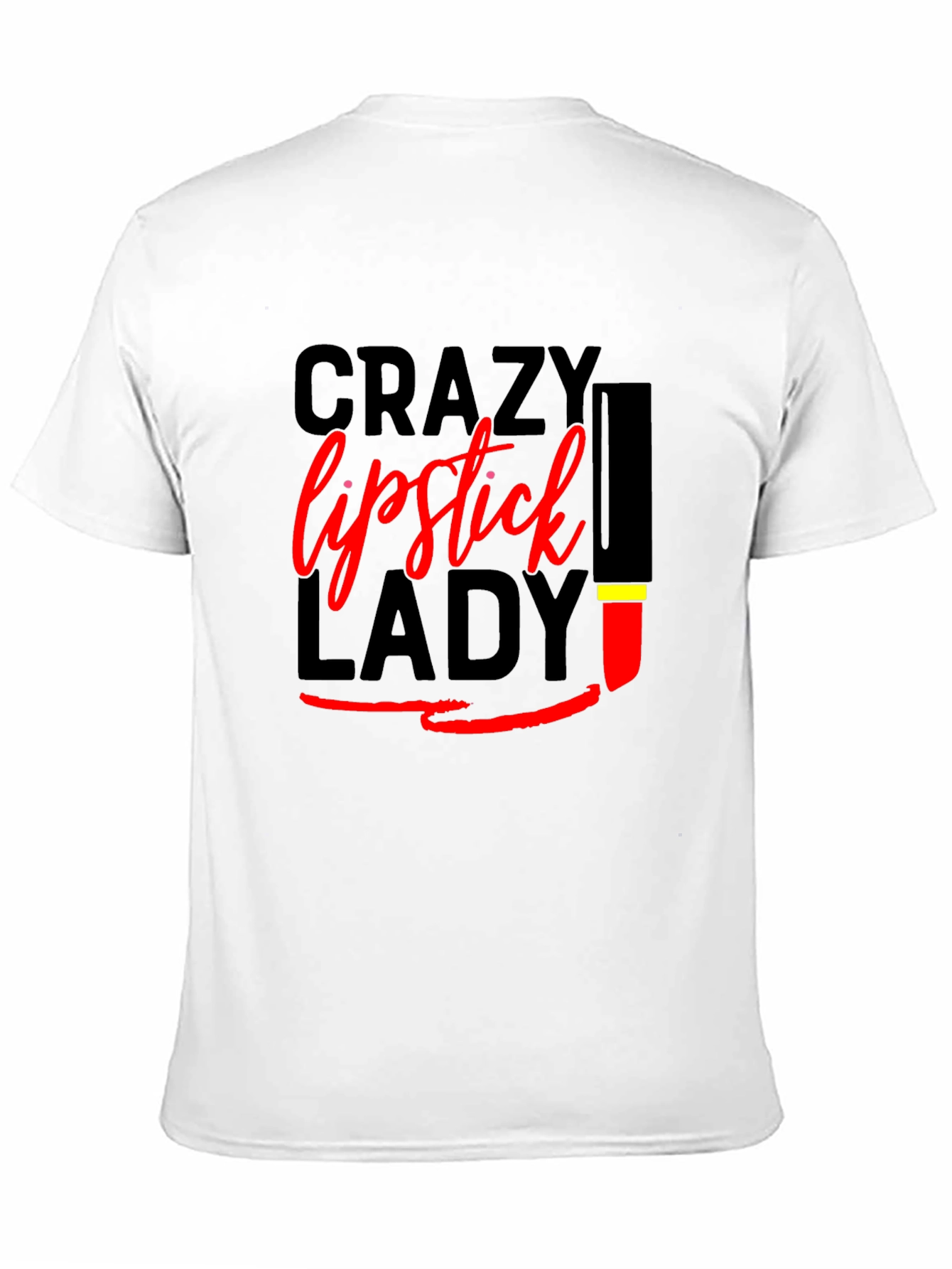 Crazy Lipstick Lady Black T-Shirt