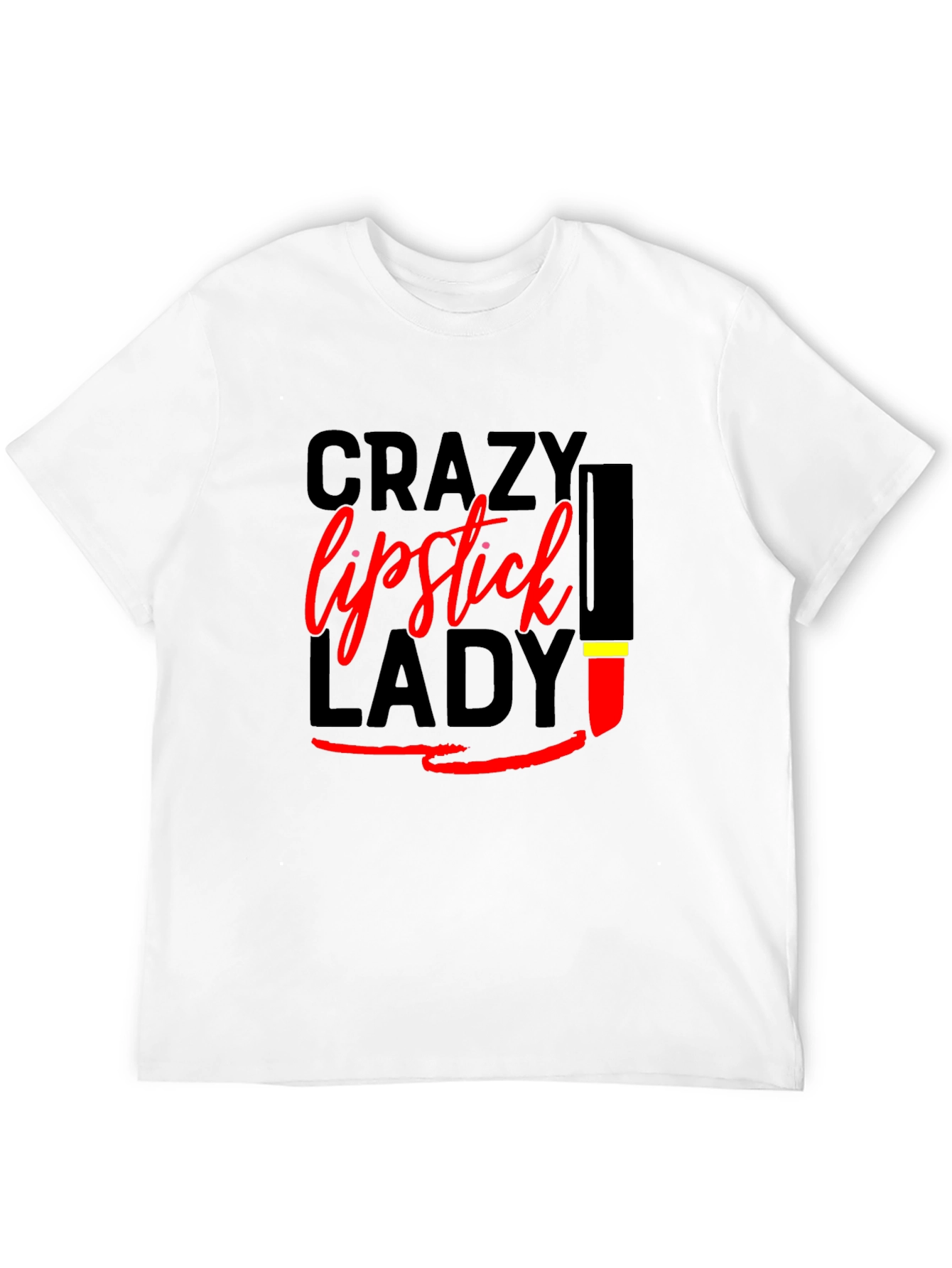 Crazy Lipstick Lady Black T-Shirt