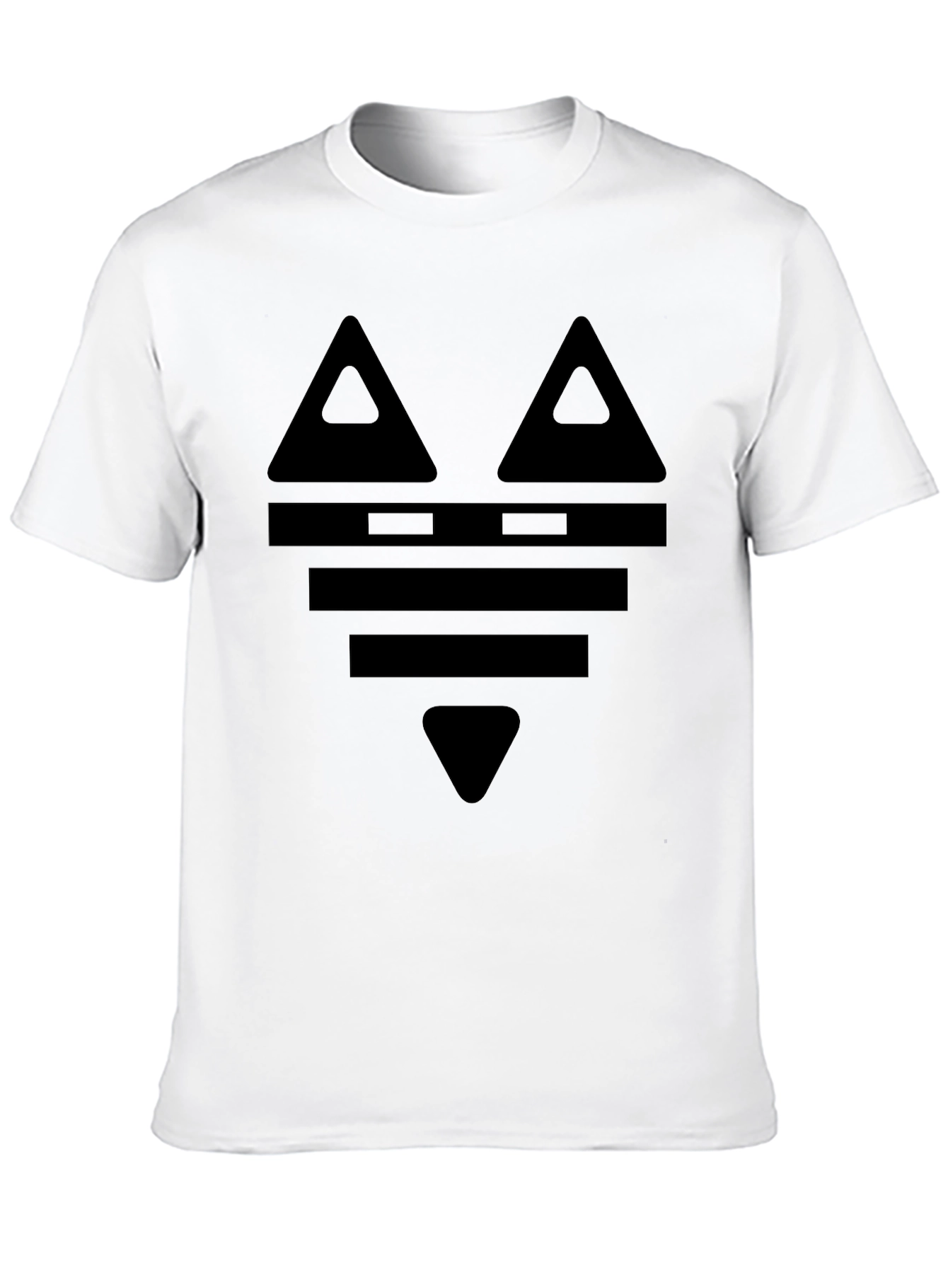 Geometric Face Graphic Tee - Black