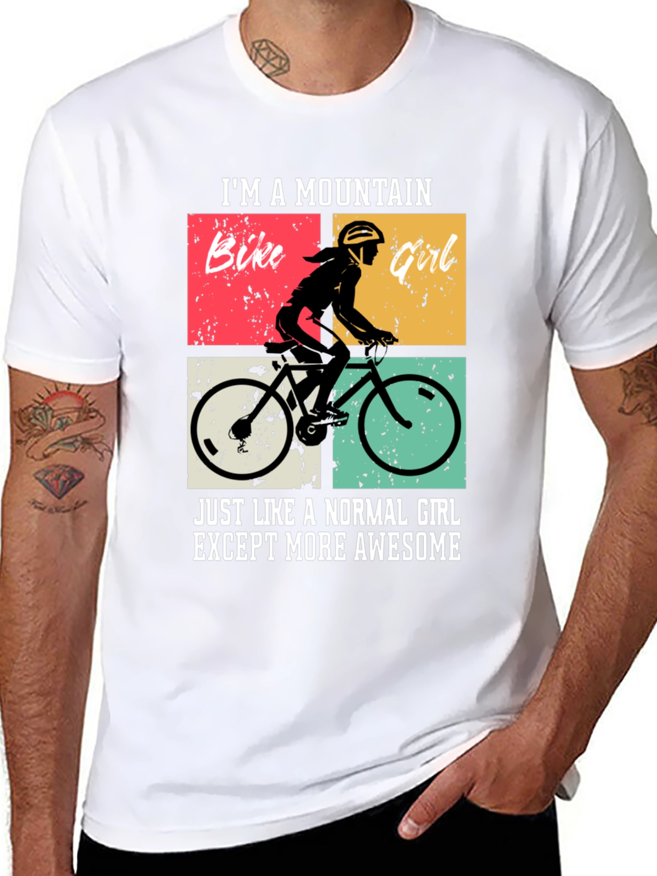 Mountain Bike Girl Graphic Tee - Awesome Biker T-Shirt