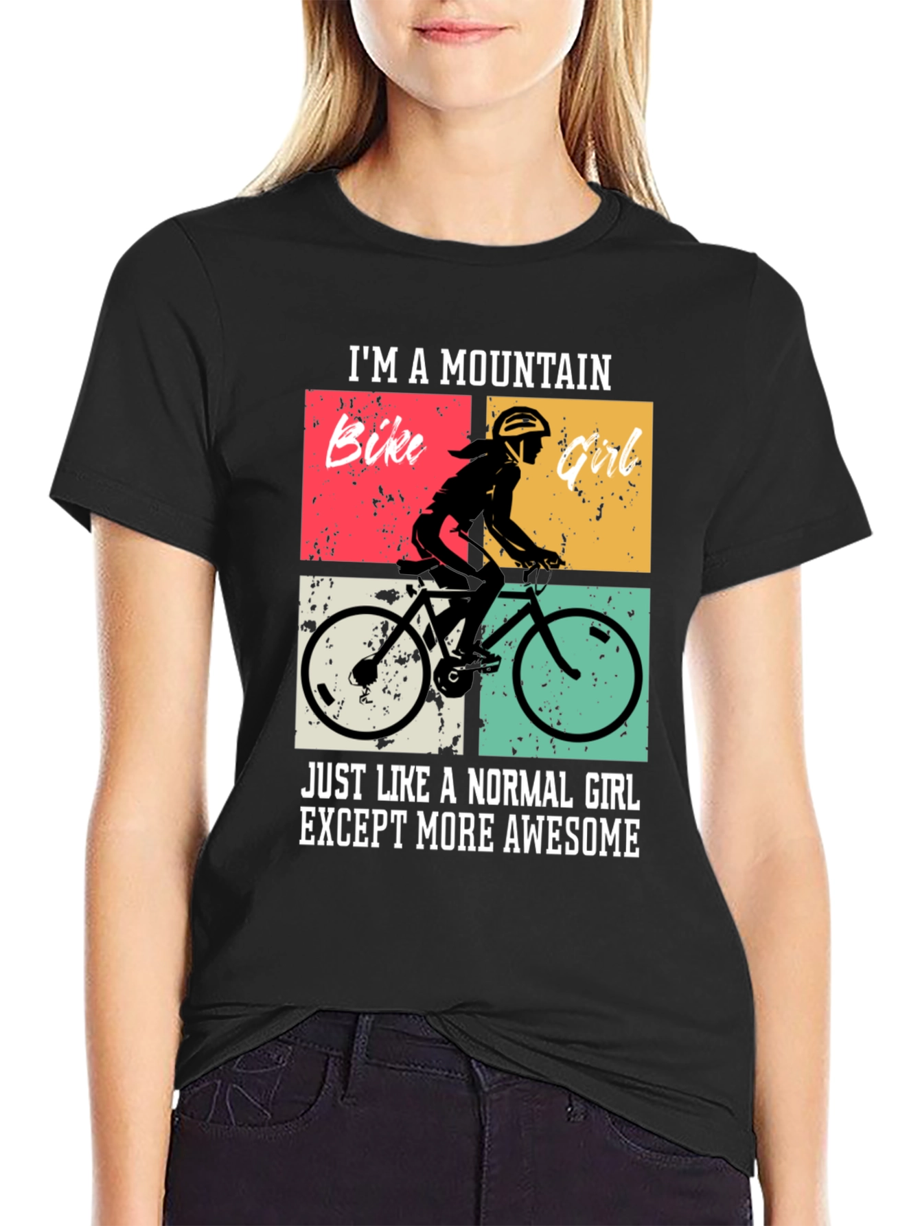 Mountain Bike Girl Graphic Tee - Awesome Biker T-Shirt