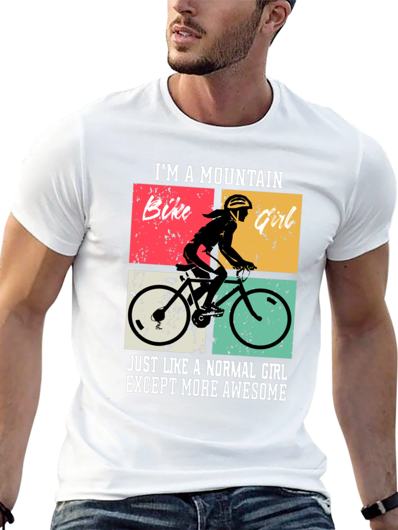 Mountain Bike Girl Graphic Tee - Awesome Biker T-Shirt